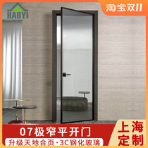 Aluminum alloy glass door simple narrow border bathroom door balcony door kitchen door bedroom door swing door