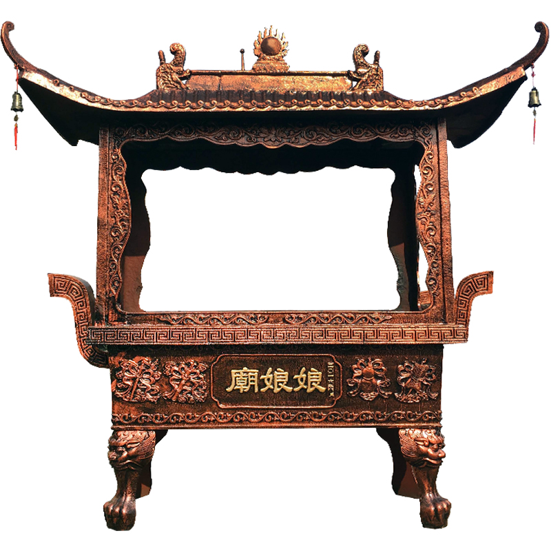 大型铸铁香炉户外黄铜长方形八龙柱香炉志鸿寺庙红金香薰炉