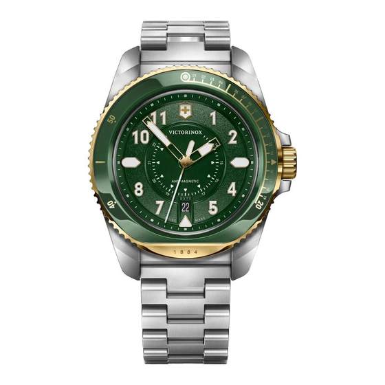 Victorinox men's fashionable green disc silver watch stainless steel gold-plated strap light luxury gift
Victorinox men's fashionable green disc silver watch stainless steel gold-plated strap light luxury gift
