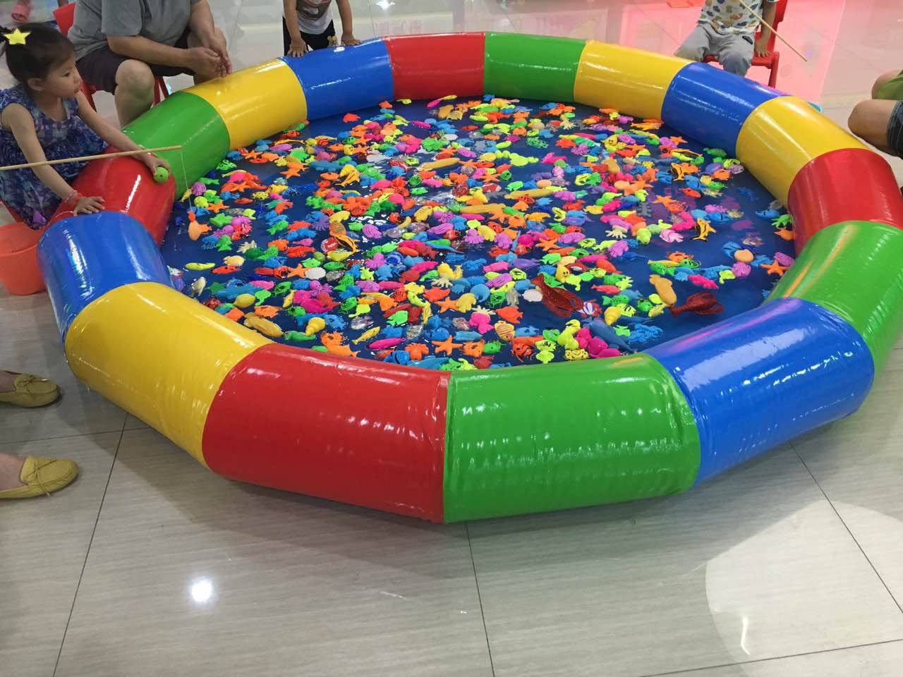 加厚充气沙池 圆形沙滩池 决明子儿童充气沙池钓鱼池儿