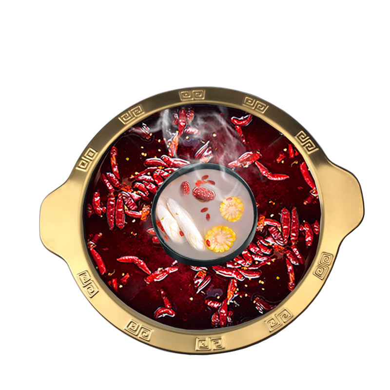 火锅店专用不锈钢火锅盆子母火锅商用电磁炉鸳鸯火锅锅加厚火锅盆_双