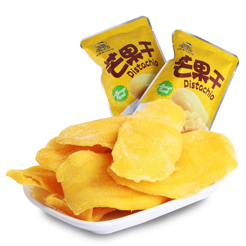 小丫快跑芒果干果干类蜜饯果脯水果干芒果片休闲食品手抓包300克