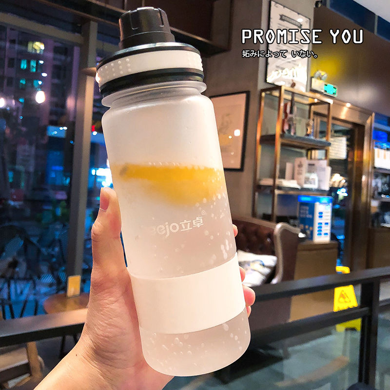 student military training water cup men's and women's simple large capacity fitness exercise scale water bottle creativity with cover frosted handy cup