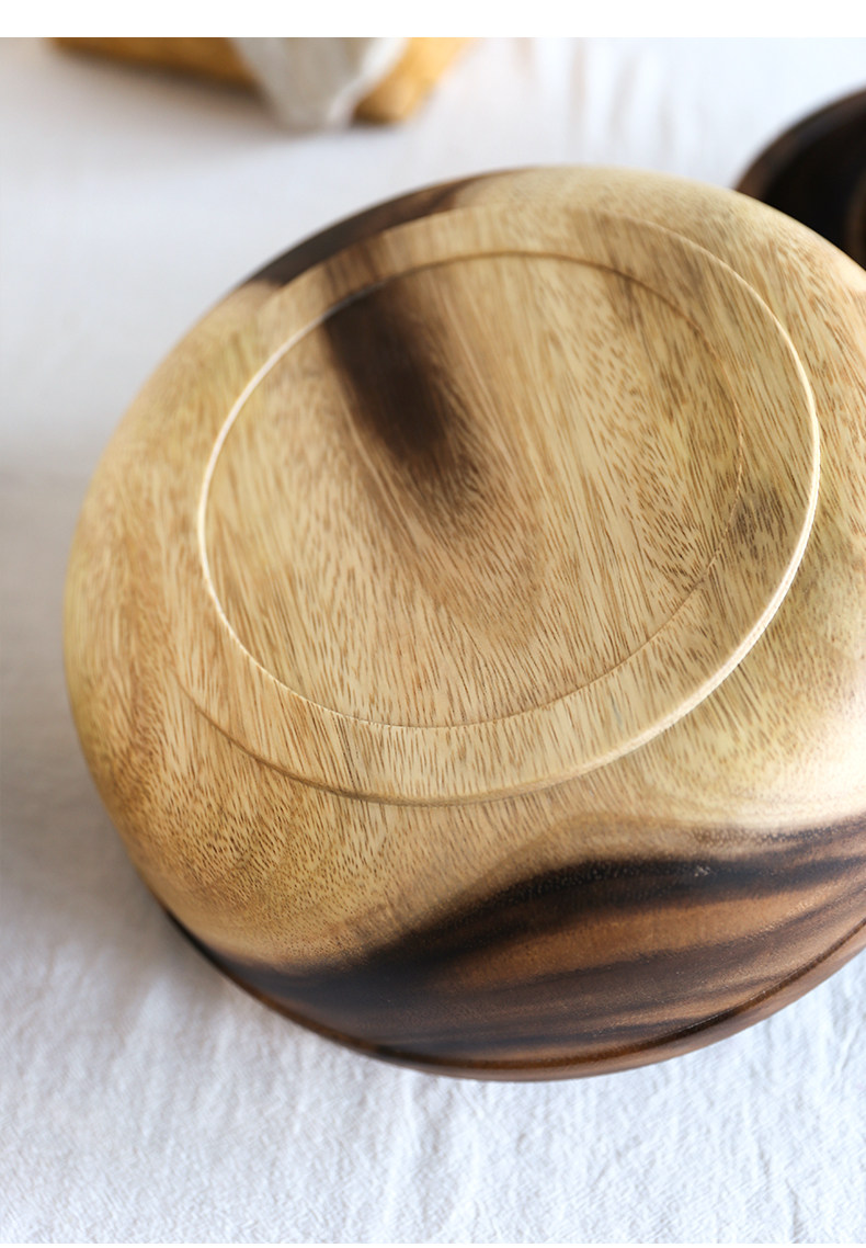 相思木餐具大木盆木碗家用和面盆水果盘沙拉碗整木汤碗木制钵