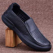 Foreign trade mens shoes Summer sandals Genuine Leather Business Casual Dongle leather shoes Leather Breathable Hollowed-out Mens Leather Shoes