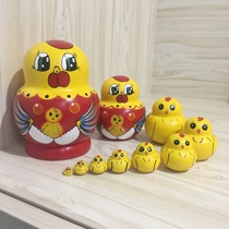 Imported Russian doll 10-layer air-dried basswood handmade environmentally friendly harmless educational toy ornaments