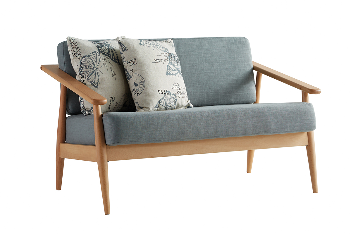 全榉木北欧宜家纯实木沙发简约现代日式木质布艺沙发组合小户型