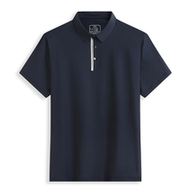 Mr Wu light business simple polo shirt mens short-sleeved summer ice silk thin section plus fat plus size half-sleeved T-shirt