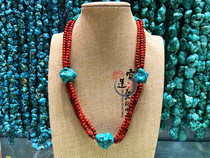 Tibetan necklace coral turquoise honey necklace Tibetan love