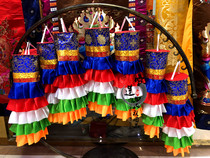 Tibetan Buddhism colorful tube victory building temple decoration Buddha Hall decoration block 75cm