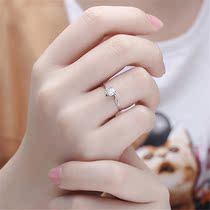 925 sterling silver Japan and South Korea proposed wedding ring 1 karat simulation diamond ring nv jie to send his girlfriend a birthday gift