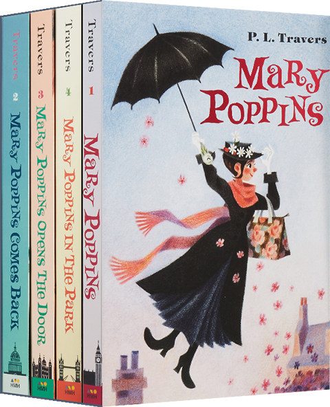 英文原版 mary poppins 4册礼盒装 随风而来的玛丽阿姨 经典儿童文学