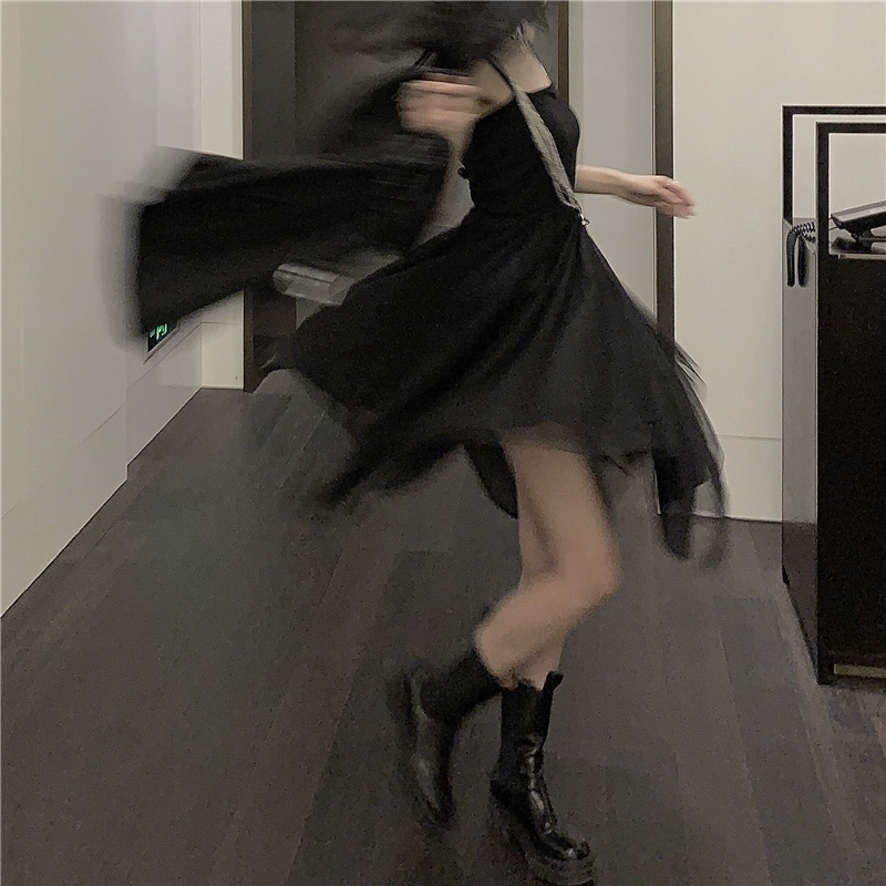 Yohji Yamamoto 2020 mùa hè mới của phụ nữ eo cao tính khí váy gạc váy dài giữa váy lưới - váy đầm