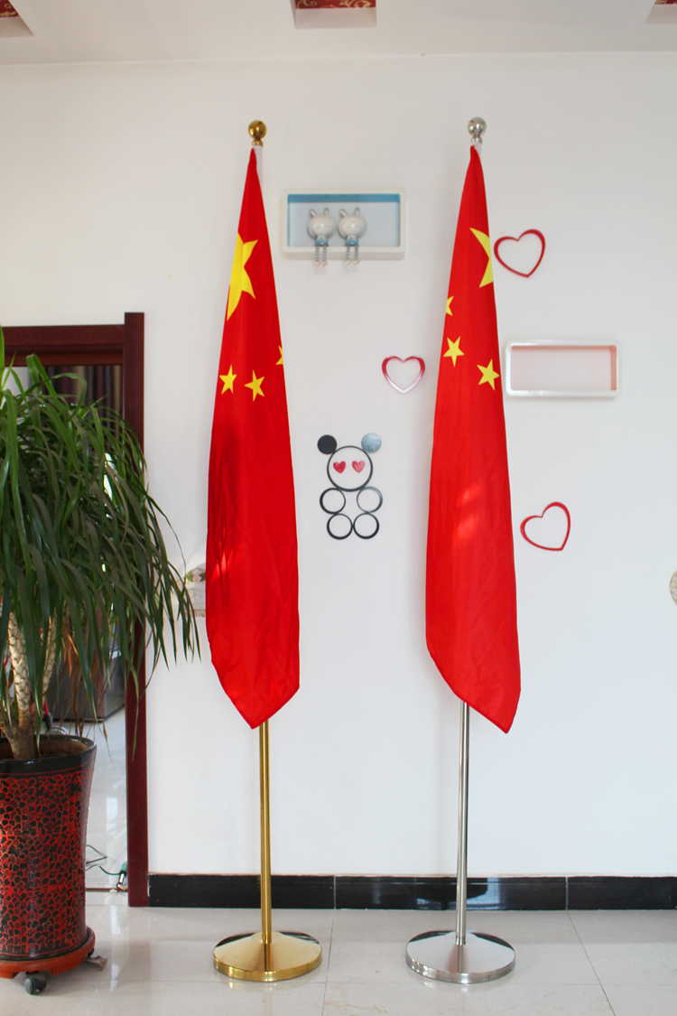 高档伸缩升降式办公会议室内旗杆落地不锈钢旗杆架落地国旗杆摆件