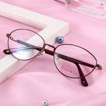 High-end womens ultra-light titanium alloy myopia glasses frame female retro optical round frame glasses frame eye frame frame