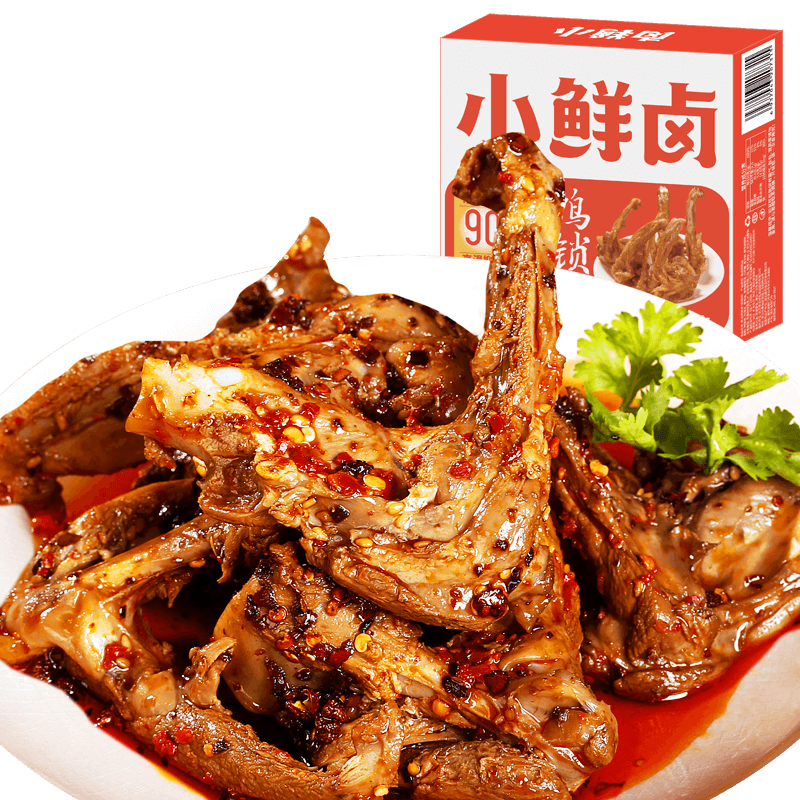 小鲜卤锁鲜甜辣麻辣鸭脖鸭锁骨108g 武汉特色卤味熟食 休闲零食