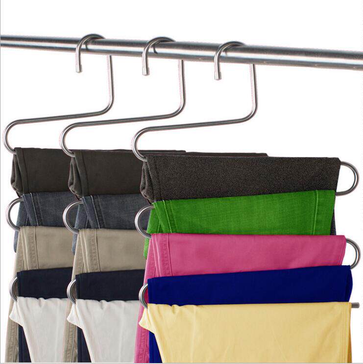 不锈钢裤架多层裤架多功能s型裤挂不锈钢加厚防滑衣架衣挂