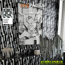 HXSPADRA Italy exports long-strip mosaic plated stone black toilet background wall tiles