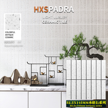 HXSpaDRA terrazzo long mosaic ceramic tiles white colored restaurant background wall tiles