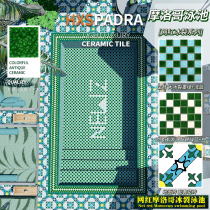 HXSpaDRA Morocco Wind Network Red Pool Mosaic Tile High-grade Ice Cracked Green Blue Pool Pool Pool