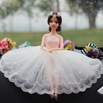 On-board Princess Wedding Dress Girl Hearts Toys Handmade Wedding Dresses Dolls Car Swing Pieces Nice Interior Big Dress Cartoon
