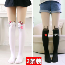 With skirt Cat Head Childrens pantyhose 2 small girl chic Moon Cat super cute autumn socks girl