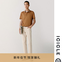 ICICLE Zhihe mens cotton short-sleeved simple fashion solid color design ribbed POLO shirt