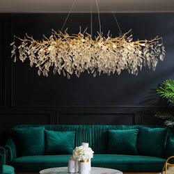 Restaurant chandelier, luxurious, simple and atmospheric lighting, French light luxury villa chandelier, luxury living room crystal lamps