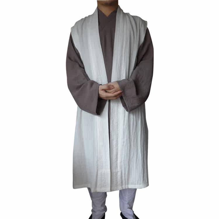武当亚麻长袍披挂无袖长褂披风道袍道士服居士服道长乾道坤道长袍