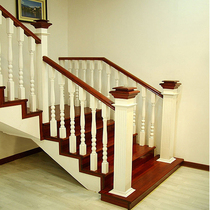 Solid wood staircase column handrail Custom indoor fence Balcony bay window Indoor duplex attic railing Paint guardrail