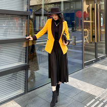 Zhang Nianen Custom Cognitive White Moon Light Yellow Professional Suit Jacket Mesh Yarn Plexity Dress Trendy Elegant Suit