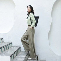 Zhang Nianen Custom handsome Qi Qi Governor Spring Long Sleeve Shirt Jacket Pants Bean Sand Green Shirt Blouse Professional Dress Suit