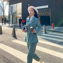 Zhang Nianen Custom Heavy Industry Design Bull Oil Fruit Green Mao Professional Dress Wool Casual Suit Suit