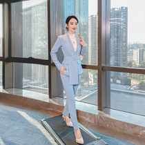 Nian En studios workplace elite business formal womens suit spring blue goddess fan host business suit