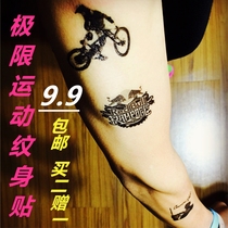 (Runaway sports)Mountain bike tattoo stickers High simulation Long-lasting washable downhill roller skating extreme sports
