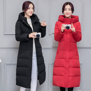 2018新款冬季外套棉衣女中长款过膝韩版棉服大码修身加厚反季棉袄