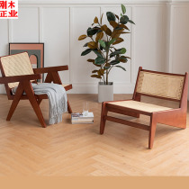 Nordic rattan choreography single sofa chair modern minimalist living-room Balcony Light Lavish Backrest Casual Wood Chair Shadow Chair