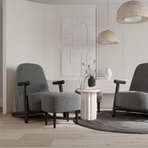 Nordic modern light extravagant single sofa designer Thousand Birds G Single Chair Mesh Red Solid Wood Casual Negotiating Chair Tiger Chair