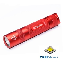 Starfish strong light flashlight red S5 portable mini girl flood light straight tube imported XML2U3 riding home