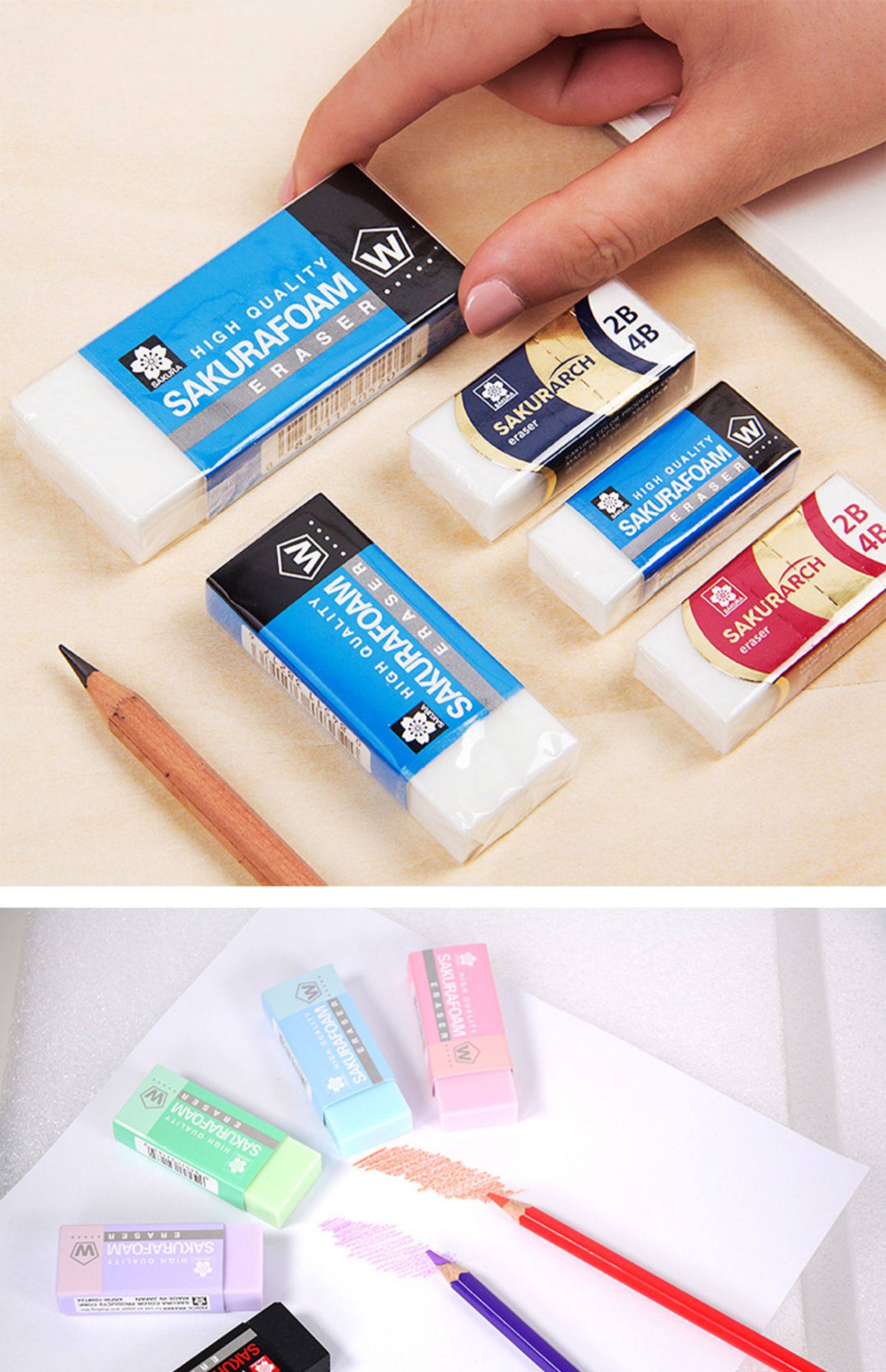 日本樱花文具进口橡皮擦五块装