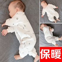 Newborn Baby Clothes Autumn Winter Clothing Pure Cotton Pyjamas Early Birth Men And Women Conjoined Clothes Spring And Autumn Thickened Warm Khaclothes