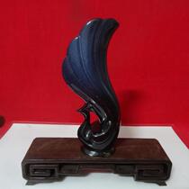 Blue discolored glazed peacock fitting in 1980s art ceramic decoration nostalgia collection movie prop porcelain