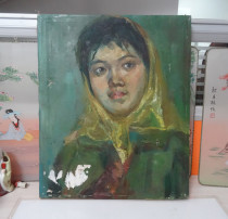 Antique old oil painting last century art exhibition left womens image pure hand painting bag Old Fidelity nostalgia photo