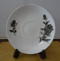 Hot sale Tangshan porcelain old plate 80 s rare black rose home style small plate small plate real photo appearance picture