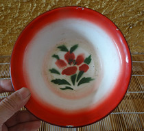 Old enamel basin flower small soup basin 80 s folk custom old home nostalgic collection movie props ornaments real photo