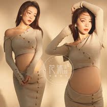 22 Flower body Pregnant Woman Photo Photography Photography Writing Real Themed Clothing Home Fur Coat Mommy Big Belly Gestation Photos