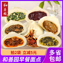 Hesan Garden quick-frozen steamed buns breakfast semi-finished fresh meat buns three fresh vegetable bags vermicelli buns Steamed buns instant food commercial