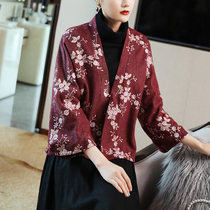 Country of the Republic Wind retro womens clothing Tangey jacket Chinese style Improved hanfu blouses Autumn Clothing Zen dish Buttons Tea Suit Women Autumn Winter