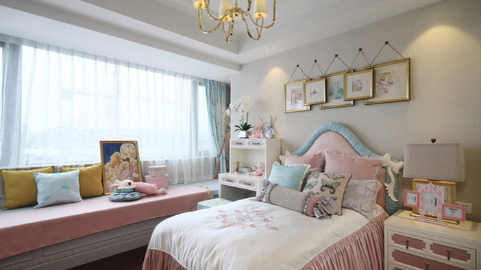 业主家是一个女儿,于是就把儿童房装成了公主风.