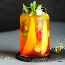 ins net red fruit tea cup transparent glass cups iced coffee cups glass mug large capacity cold drinks cups drinks cups